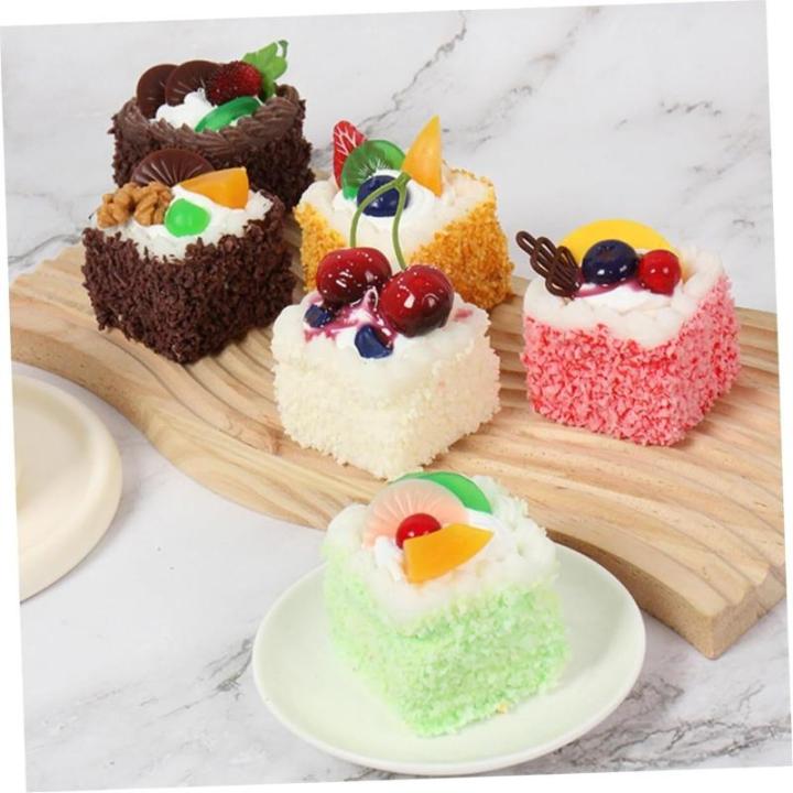 Fake Kuchen künstliche Kuchen 6 Stücke Simulation Kuchen Modell Kuchen Dekor Kühlschrank Magnet Shop Zubehör Dekorative Realistisches Essen