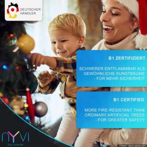 Kerstboom -Xmas Premium 120 cm met LED Fairy Lights - Kunstmatige volledig PE dennenboom van 100% spuitgegoten - bedrieglijk echte kunstboom - B1 moeilijk ontvlambaar