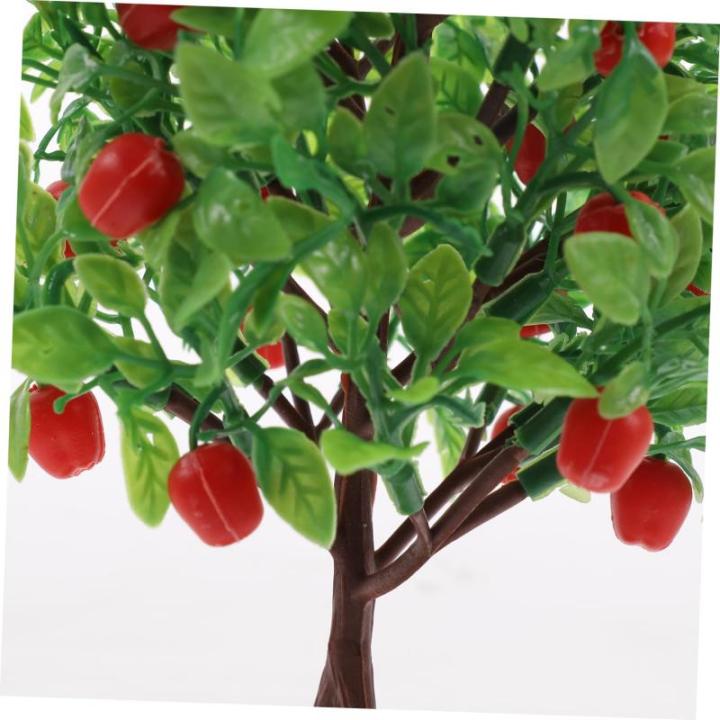 3 Sätze Obstbaum-Modell Baummodellierung Dekor Künstlicher Obstbaum Künstliche Modellbäume Figuren Zum Basteln Palmier Obstbäume Blumentopf-dekor Plastik Green 2 Stück * 3