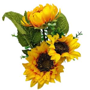 2 stuks kunstzonnebloemen in pot, in pot, tafeldecoratie, kunstplant voor bruiloftsfeestdecoratie