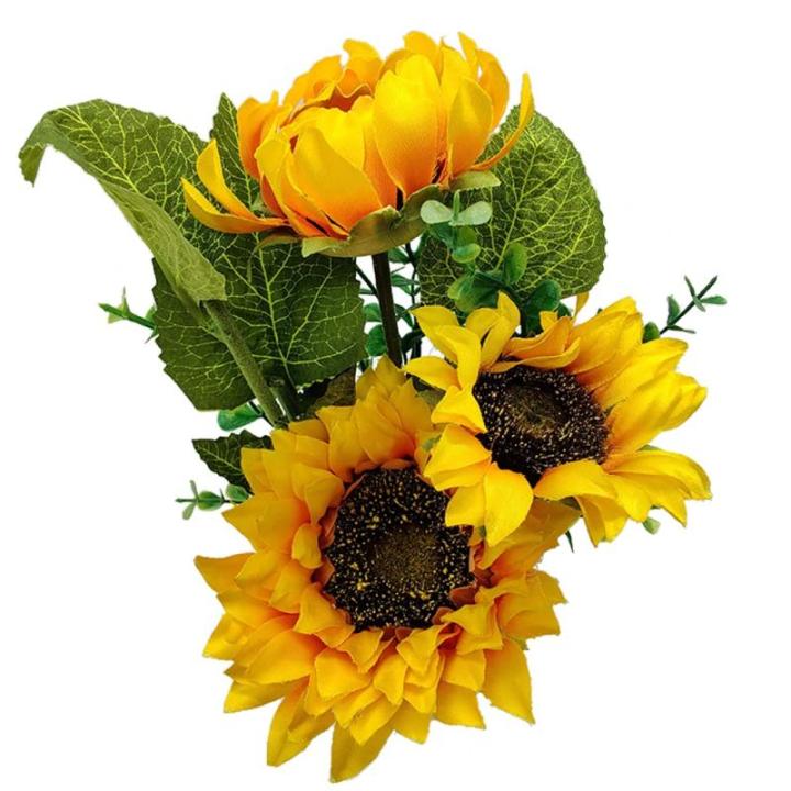 2 stuks kunstzonnebloemen in pot, in pot, tafeldecoratie, kunstplant voor bruiloftsfeestdecoratie