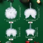 10 stuks Kerstmis engelenvleugels veren kerstboomversiering witte kerstboom decoratie veren vleugels hanger ornament voor doe-het-zelf handwerk