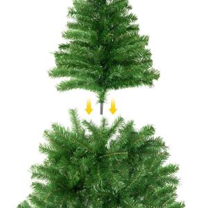 Kunstkerstboom met metalen standaard, spar 120 cm - 210 cm (Glanzend Groen, 210cm 668Tips)