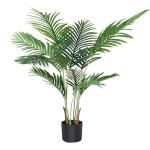 Künstliche Areca Palme 110 cm Fake Palm Tree 10 Stämme Faux Tree für Indoor Outdoor Modern Decor Feaux Dypsis Lutescens Pflanzen im Topf für Home Office (1 Stück)