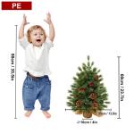 2 x kerstboom met decoratieve lichtketting, 30 leds, warm wit, 60 cm, mini-kunstkerstboom met dennenappels en taxbessen, tafelkerstboom, kerstdecoratie, materiaal PE, voor Kerstmis