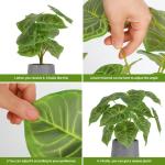Kunstgroene plant in pot, kunstmatige vetplanten, planten in pot, 35 cm grote groene kunstmatige plant, kunstbladeren, voor thuis, bureau, woonkamer, decoratie