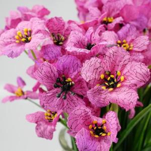 struiken, 12 bundels plastic bloemen voor buiten, kunstmatige viooltjes voor tuindecoratie, woondecoratie, vaas, tafelstuk (Fuchsia)