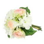 Kunstrozenboeket met hortensia, boeket, kunstboeket, rozen, boeket, zijden bloemen, boeket, hortensia-boeket, kunstbloemen, rozen, bloemen, bruiloft, lichtroze