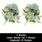 Kunstbloemen, 14 boeketten van kunstpioenrozen, kunstbloemen, kunstbloemen, kunstbloemen, voor feest, eettafel, raam, huis, bruiloftsdecoratie 1010