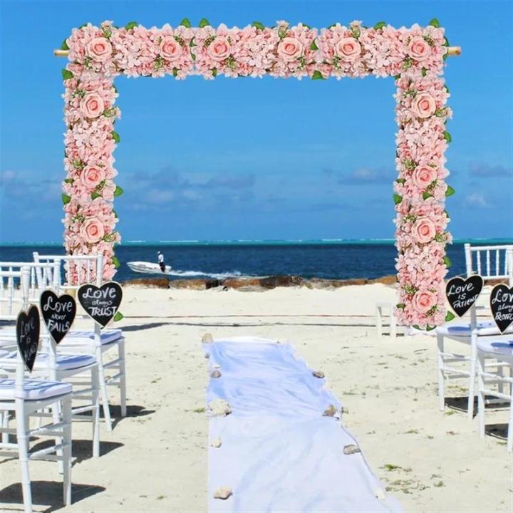 Künstliche Blumenwand Panel 50x20cm Blume Wand Künstliche Blumen Panel Matte for Büro Hochzeit Wand Dekoration 3D Blumen Hintergrund Party Liefert(Deep pink)