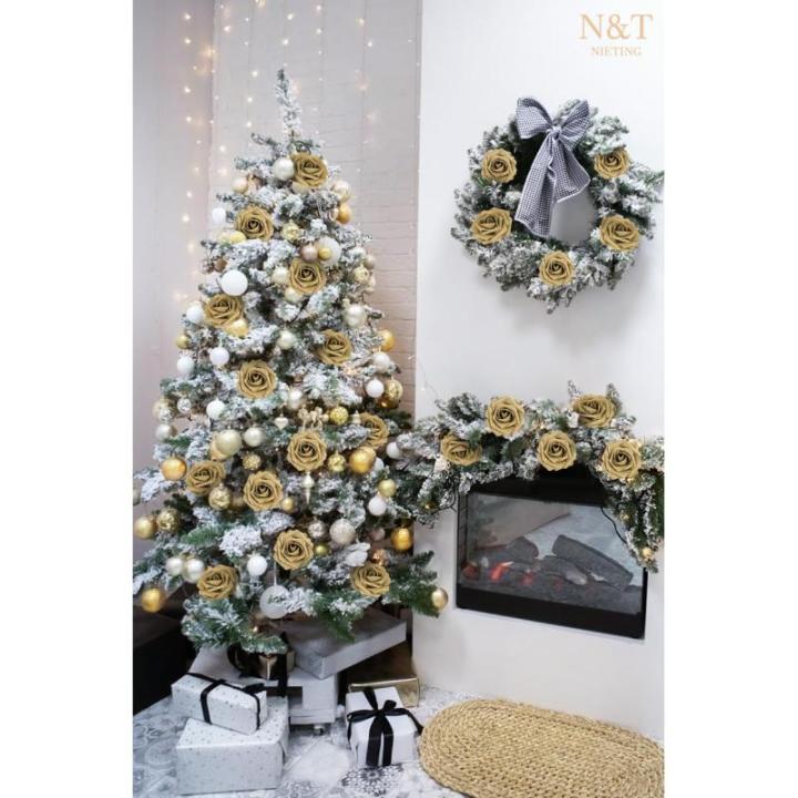 Kunstbloemen, rozen, decoratie, 25 stuks, gloeiende gouden bloemen, glitter, rozen, echte look, nepschuim, rozen met steel, voor doe-het-zelf bruiloft, boeketten, bruidsdouche, fee