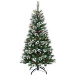 150/180/210/240 cm kunstkerstboom met rode bessen, sneeuwbedekte dennenboom met metalen standaard, pvc- en dennennaalden, kunstboom, kerstklapsysteem (150 cm)