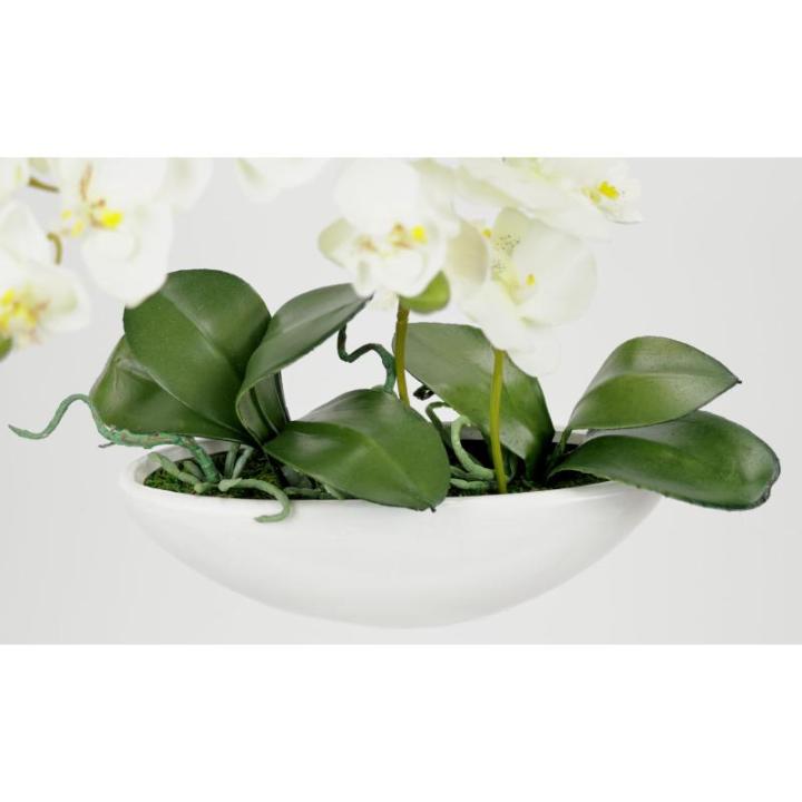 Kunstorchidee in schaal, 27 cm, kunstbloem, kunstorchidee, phalaenopsis met pot, kunstplant, bruiloft, decoratie, vlinder, phalaenopsis, decoratieve bloem, zijden bloemen, bloemstu