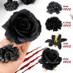 20 stuks kunstbloemkoppen, kunstbloemen, rozenkoppen, kunstbloemkoppen, versiering, handwerk, bloemen voor carnaval, party, bruiloft decoratie