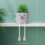 Set van 2 in pot, mini-kunstplant nepvetplanten met hangende poten, emotioneel cement potplant faux decoratieve plant voor thuis, kantoor, tafeldecoratie boekenkast