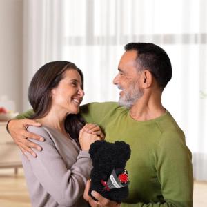 Valentijnsdag rozenbeer cadeau voor haar rozenbeer schattige teddybeer, kunstrozenbeer met rozenboeket, romantische rozen teddybeer cadeau voor Kerstmis