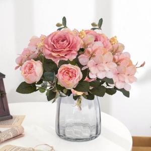 Künstliches Blumenarrangement ,Künstlicher Blumens Seidenstrauß, künstliche Pfingstrosen mit Stiel, künstliche Frühlingsblumen for die Vase, for Zuhause, Büro, Küche, Tafel