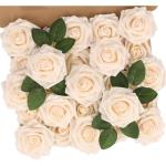 Kunstbloemen, 50 stuks, kunstbloemen, schuimrozen voor doe-het-zelf bruiloft, bruidsboeket, baby, douche, feest, taart, wanddecoratie, crème