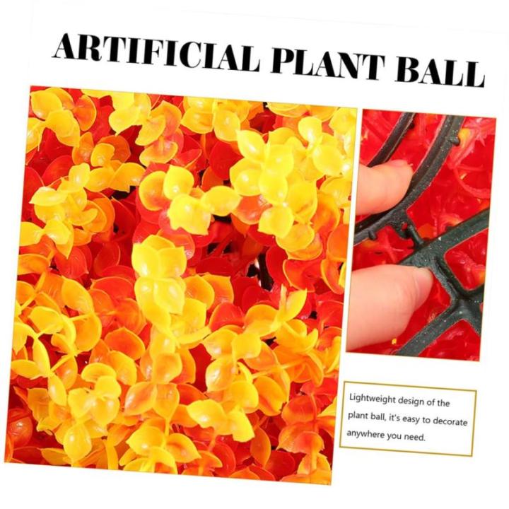 4 Stück Eukalyptus-grasball Künstlicher Eukalyptusbaum Runde Künstliche Pflanzenkugeln Kunstpflanze Buchsbaum Formschnitt Kugeln Topiary-Kugeln Faux-laubkugeln Plastik Orange