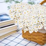 200 stuks madeliefjesdecoratie, stoffen bloemen om op te naaien, mini-madeliefjes, voor bruiloft, feest, doe-het-zelf, bloemstuk, krans
