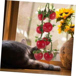 1 Satz Simulation Obst Hängende Schnur Zitronenornament Künstliche Äpfel Zur Lebensechten Dekoration Faux Früchte Stütze Heimdekoration Lehrmodelle Für Obst Ornamente PVC Rot