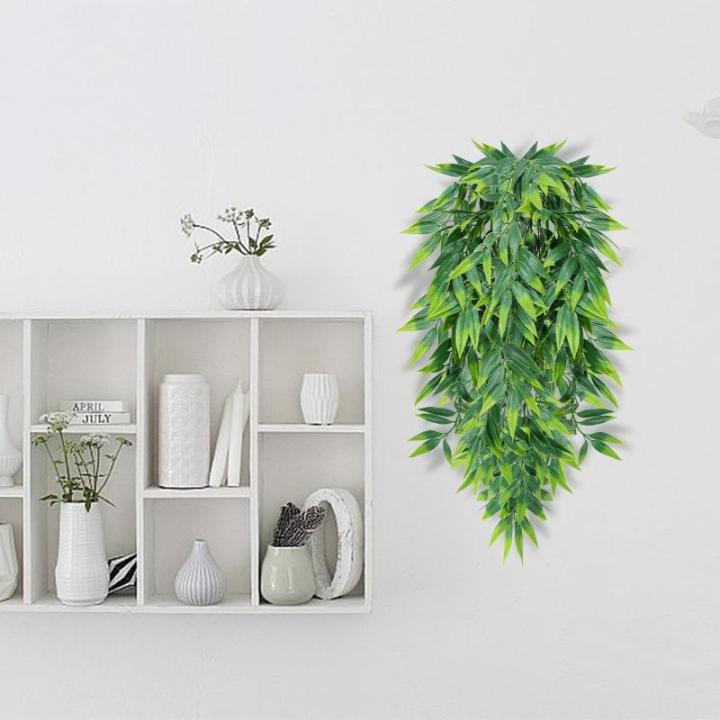 4 stuks kunstmatige hangplanten, bamboebladeren, decoratie, klimop, , hangende , plastic plant, groen, voor muur, outdoor, pot, hanglamp, balkon, tuindecoratie, 80 cm