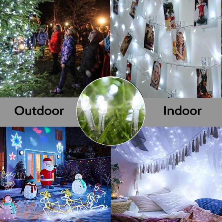 Kerstboomverlichting Wit, 20M 200 LED Lichtsnoer, Waterdicht Lichtketting, Kerstlichtsnoer, voor binnen en buiten, 8 verlichtingsmodi, Timerfuncties, Decoratie Kerstmis