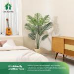 Kunstpflanze Palmen 130 cm Plastik Künstliche Pflanze Groß Areca Palme im Topf Wohnzimmer Balkon Schlafzimmer Grün Deko (2 Pack)