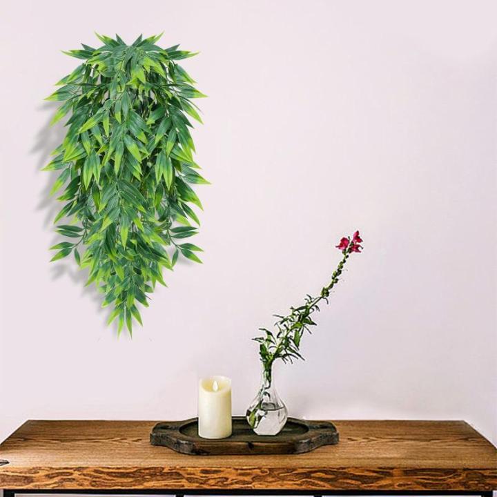 4 stuks kunstmatige hangplanten, bamboebladeren, decoratie, klimop, , hangende , plastic plant, groen, voor muur, outdoor, pot, hanglamp, balkon, tuindecoratie, 80 cm