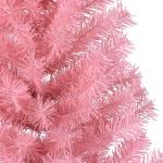 Wiederverwendbar Künstlicher Halb-Weihnachtsbaum mit Ständer 150 cm H Christmas Tree Tannenbaum Christbaum Weihnachtsbaum Weihnachtsdeko Kunstbaum PVC und Stahl Rosa