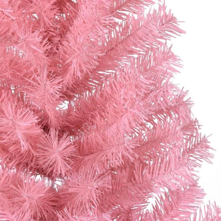 Wiederverwendbar Künstlicher Halb-Weihnachtsbaum mit Ständer 150 cm H Christmas Tree Tannenbaum Christbaum Weihnachtsbaum Weihnachtsdeko Kunstbaum PVC und Stahl Rosa