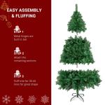 Kunstkerstboom - 180 cm kerstboom met metalen standaard, hoogwaardige en duurzame kerstboom van pvc voor thuis, kantoor, winkels en hotels (groen, 180 cm)