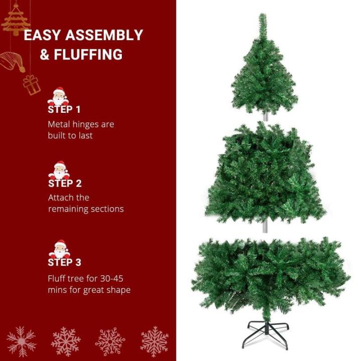 Kunstkerstboom - 180 cm kerstboom met metalen standaard, hoogwaardige en duurzame kerstboom van pvc voor thuis, kantoor, winkels en hotels (groen, 180 cm)