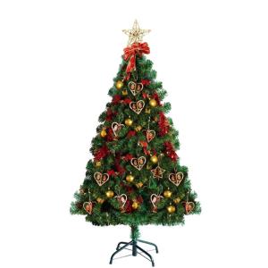 Kunstkerstboom, 120 cm (diameter ca. 60 cm), 260 takken, kerstboom met snelopbouw, klapsysteem, bevat kerstboomstandaard, eenvoudige montage, vlamvertragend pvc-dennenboom