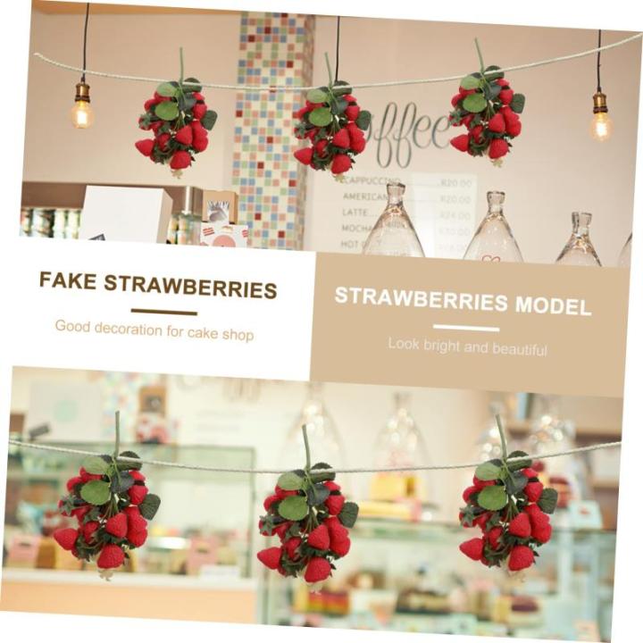 4 Stück Simulierte Obstspieße Künstliche Erdbeeren Lebensechte Obst Requisiten Künstliche Früchte Für Die Dekoration Künstliche Früchte Dekor Obst Requisiten