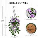Kunstbloemen als echte ochtendglory hangende planten kunstbloemen met hanglamp, hoogte 70 cm, kamerplant, struik, decoratieve plant, groene plant