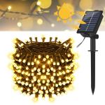 Solar ljuskedja utomhus 22 m 200 LED, 8 Mode Fairy Lights Outdoor Solar, IP44 Weerbestendige Outdoor Fairy Lights voor Kerstmis, Tuin, Tuin, Patio, Bruiloftsdecoraties (Warm Wit)[G