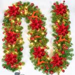 Kunstbloemen, Poinsettia, glitter, kerstbloemen met clips, boomversiering, ornamenten voor doe-het-zelf kransen, slinger, huis, feest, vakantie, decoratie, 15 stuks, 14 cm, rood