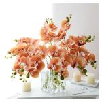 Kunstblumen Leichte, luxuriöse Kunstblumen in Einer Glasvase – orangefarbener künstlicher Blumenstrauß für Klassische chinesische Wohnzimmer-Tischdekoration für jeden Anlass