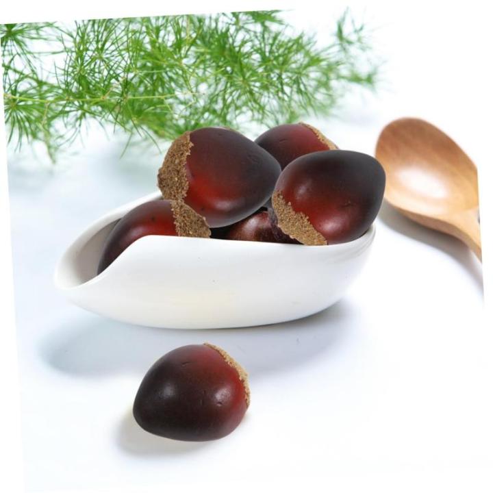 1 Satz Schaumkastanie Lebensechte Kastanien Künstliches Kastanienmodell Künstliche Kastanien Schaumfruchtmodell Simulationsnüsse Lebensechte Nussdekoration Food-Modell Coffee 30