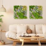 Set van 2 kunstheggen, plantenwand, 50 x 50 cm, panelen met veelzijdige kunstplanten, gesimuleerd gazon, wandplanten, kunstplant voor muur, balkon, tuin, groen (10 soorten)