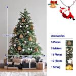 Tannenbaum Künstlich, Künstlicher Weihnachtsbaum mit Warmweißen Lichtern, Zweigspitzen, Metallständer und Aufklappbaren Zweigen for Feiertage, Dekoration(120cm/3.9ft)