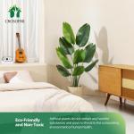 Künstliche Paradiesvogel Pflanze 150cm künstliche Tropische Palme mit 10 Blättern perfekte künstliche Pflanzen im Topf für drinnen und draußen Haus Büro Garten Moderne Dekor