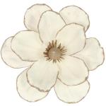 große Glitzer-Weihnachtsblumen, 6 Stück, künstliche Magnolien-Blumen, Samt, gefaltet, Weihnachtsbaum, Blumen, Dekorationen, Weihnachtsbaum, Neujahr Home Ornamente (Cremeweiß)