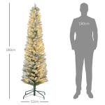 Kunstkerstboom, 180 cm, met 150 ledlampen, 329 takken, vlamvertragend, voor kerstfeest, binnen, groen + wit