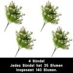 0811 Kunstbloemen, 140 bundels kunstbloemen, outdoor, weerbestendig, als echte , balkonplant voor buiten, balkonbak, tuin, buiten