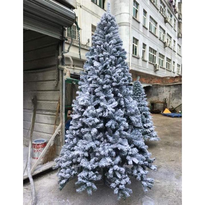Weihnachtsbaum, Weihnachtsbäume, Ausverkauf, künstlicher, Flauschiger Weihnachtsschmuck aus Flock mit Ständer aus Metallkiefer (Farbe: Kiefer, Größe: 7 Fuß/210 cm) (Kiefer 9 