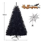 Kunstkerstboom, 180 cm/225 cm, zwart, dennenboom met metalen standaard, kerstboom, pvc-punten, ideaal voor thuis, kantoor, winkels en hotels (180 cm)