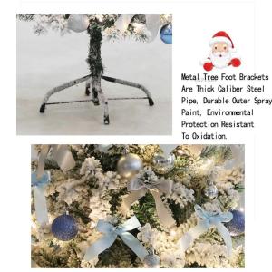 Leichter künstlicher Weihnachtsbaum, beflockter Schnee mit Ornamenten, Metallbeinen, Glasfaser-Baum, klassisch für Dekorationen im Innenbereich, 9,8 Fuß, modisch，A-7.8Ft(240CM