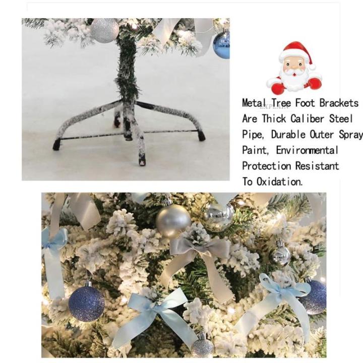 Leichter künstlicher Weihnachtsbaum, beflockter Schnee mit Ornamenten, Metallbeinen, Glasfaser-Baum, klassisch für Dekorationen im Innenbereich, 9,8 Fuß, modisch，A-11.8Ft(360C
